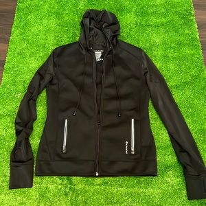 Ladies Black & Grey Lightweight Workout Jacket
